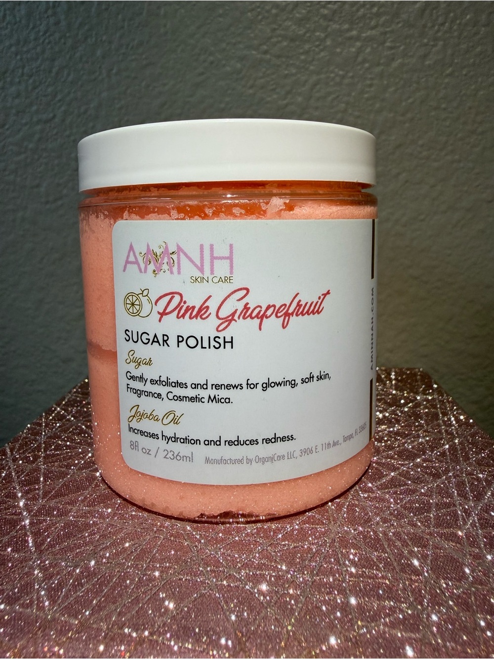 AMNH Pink Grapefruit Sugar Polish - Pink Exfoliating Body Scrub